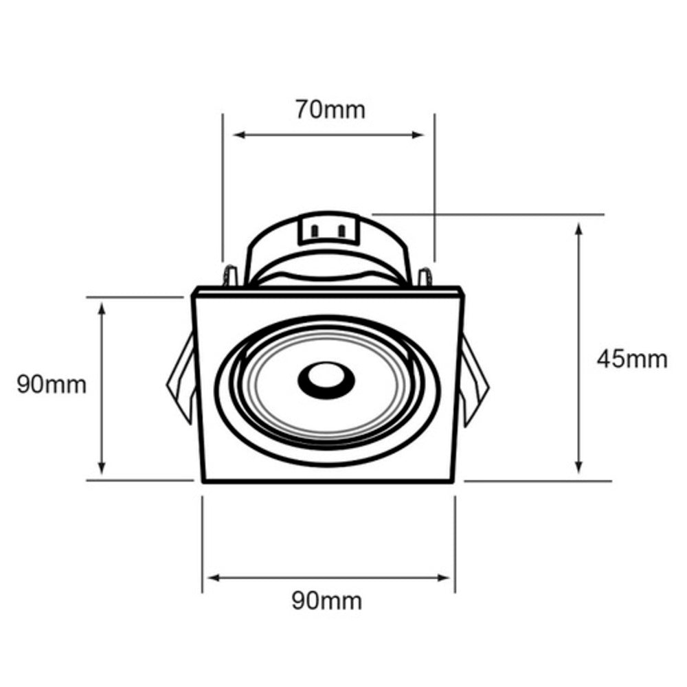 KIT DE 15 PIEZAS DE LAMPARA EMPOTRABLE LED TECNOLITE ALCOR 7W LUZ SUAVE CALIDA NEGRO