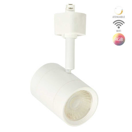 KIT DE 2 PIEZAS DE LAMPARA DE INTERIOR TECNOLITE HALLEY SMART 7W SPOT DE RIEL LUZ RGB Y BLANCA ATENUABLE COMPATIBLE CON APP MOVIL Y ASISTENTES DE VOZ BLANCO