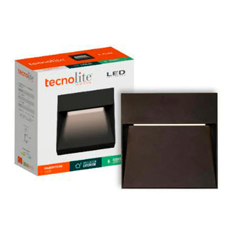 KIT DE 2 PIEZAS DE LUZ DE CORTESIA LED SOBREP. MURO 8W/127V. 3000K ALUM. NEGRO KAVE I