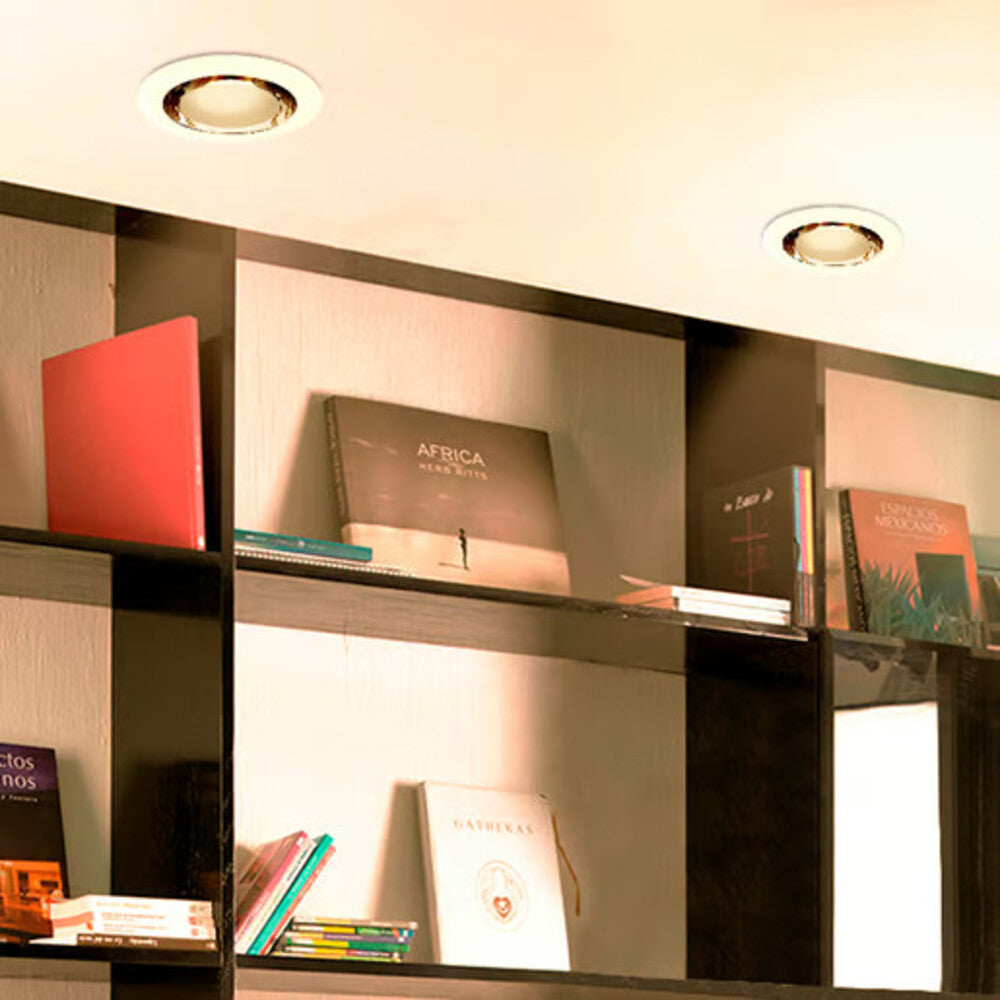 KIT DE 4 INTERIORES PARA EMPOTRAR DE LED 8.5W LUZ BLANCO CALIDO 750 LUMENES  COLOR BLANCO TECNOLITE
