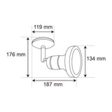 KIT DE 4 PIEZAS DE LAMPARA DE INTERIOR SPOT DE SOBREPONER DIRIGIBLE BLANCO S/L 90W 100-240V BASE E27 BREME TECNOLITE