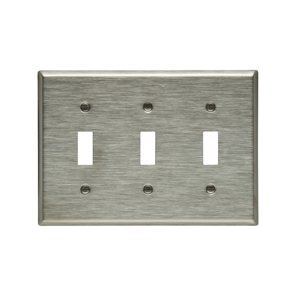 KIT DE 7 PLACAS 3G EN  ACERO INOXIDABLE COLOR METALICO EATON