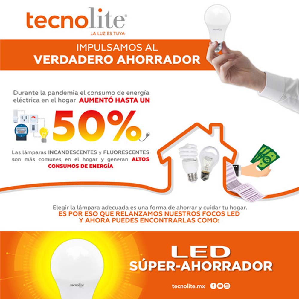 KIT DE 51 PIEZAS DE FOCO LED TECNOLITE HIDRUS I 8.5W LUZ DE DIA NO ATENUABLE BASE E27 *** OFRECER 89846 ***