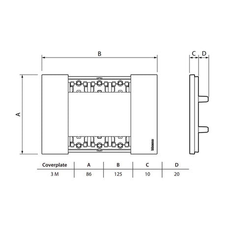 PLACA METALICA COLOR ACERO 3 MODULO MCA LIVING NOW