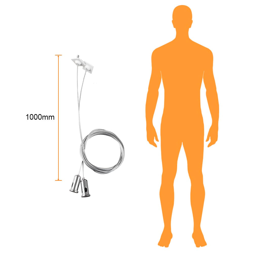 KIT DE 13 PIEZAS DE CABLE DE ACERO PARA SUSPENDER 1 M