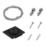 KIT DE 13 PIEZAS DE CABLE DE ACERO PARA SUSPENDER 1 M NEGRO