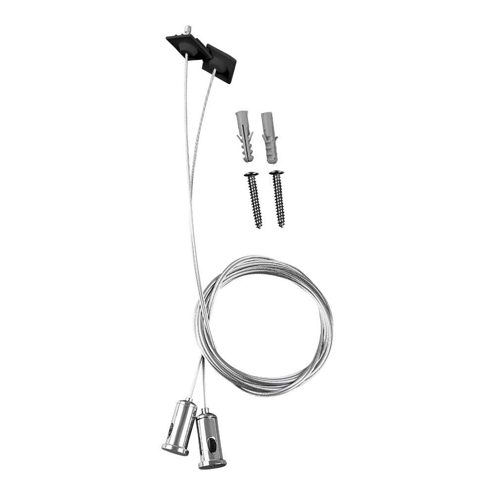 KIT DE 13 PIEZAS DE CABLE DE ACERO PARA SUSPENDER 1 M NEGRO