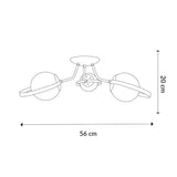 LUMINARIA METALICA DORADA BRAZOS DIRIGIBLES PANTALLAS CRISTAL BLANCO P/3 FOCOS E27