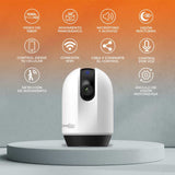 KIT DE 2 PIEZAS DE CAMARA MINI WIFI MOTORIZADA 1080P BLANCO C/NEGRO