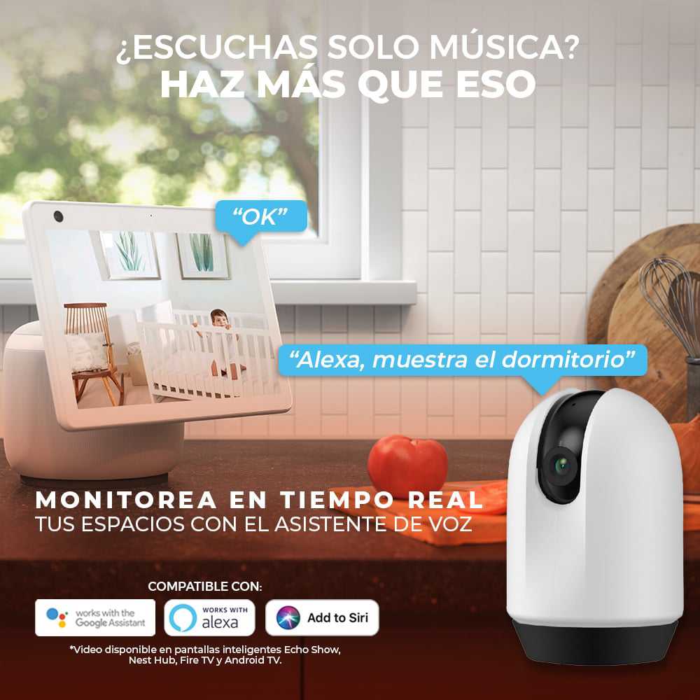 KIT DE 2 PIEZAS DE CAMARA MINI WIFI MOTORIZADA 1080P BLANCO C/NEGRO