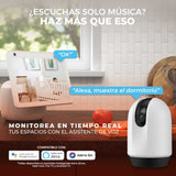 KIT DE 2 PIEZAS DE CAMARA MINI WIFI MOTORIZADA 1080P BLANCO C/NEGRO