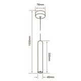 KIT DE 2 PIEZAS DE COLGANTE METALICO LED EPSILON TECNOLITE 1.53 METROS DE ALTURA 3W LUZ SUAVE CALIDA LED INTEGRADO