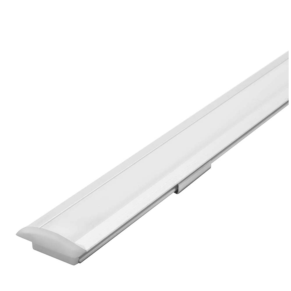 KIT DE 3 PAQUETES DE PERFIL PARA TIRA EXTRAPLANA LED CON CEJA (PERFIL RECTO ALUMINIO 2M + MICA DIFUSA 2M + 2 TAPAS LATERALES +  2 GRAPAS DE EMPOTRAR O SOBREPONER IP20) ILUMILEDS