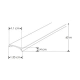 KIT DE 3 PAQUETES DE PERFIL PARA TIRA EXTRAPLANA LED CON CEJA (PERFIL RECTO ALUMINIO 2M + MICA DIFUSA 2M + 2 TAPAS LATERALES +  2 GRAPAS DE EMPOTRAR O SOBREPONER IP20) ILUMILEDS