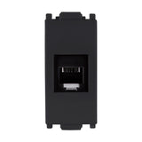 KIT DE 10 TOMAS TELEFONICAS DE 6 HILOS RJ11 EN COLOR NEGRO LINEA ALPHA ESTEVEZ