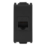 KIT DE 4 TOMAS DE COMPUTO DE 8 HILOS RJ45 COLOR NEGRO LINEA ALPHA ESTEVEZ