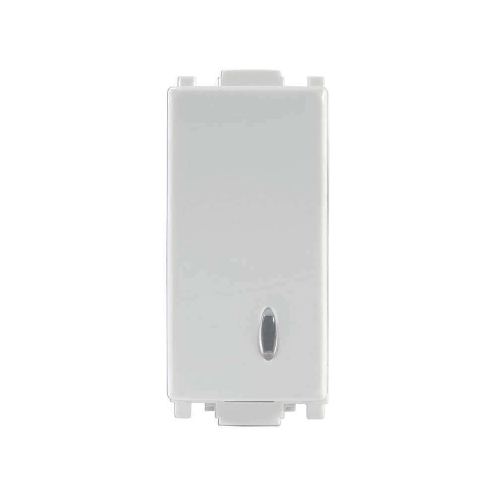 KIT DE 5 APAGADORES DE ESCALERA CON PILOTO LED EN COLOR PLATA LINEA ALPHA ESTEVEZ