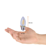 KIT DE 13 PIEZAS DE FOCO FILAMENTO LED TECNOLITE TIPO VELA ATENUABLE 4.5W LUZ SUAVE CALIDA BASE E27