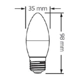 KIT DE 12 PIEZAS DE FOCO LED TECNOLITE TIPO VELA 4W LUZ SUAVE CALIDA BASE E27