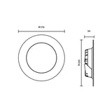 KIT DE 3 LUMINARIOS EMPOTRADOS DE LED 12 W DIMEABLES PARA BOTE INTEGRAL LUZ BLANCO CALIDO COLOR BLANCO MEGAMEX