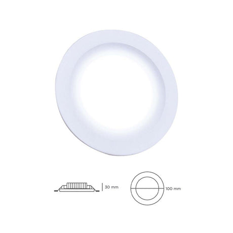 KIT DE 7 LUMINARIOS PARA EMPOTRAR 7W MULTIVOLTAJE LUZ CALIDA COLOR BLANCO MEGAMEX