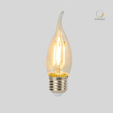 KIT DE 14 PIEZAS DE FOCO LED TECNOLITE TIPO VELA ATENUABLE 4.5W LUZ SUAVE CALIDA BASE E27