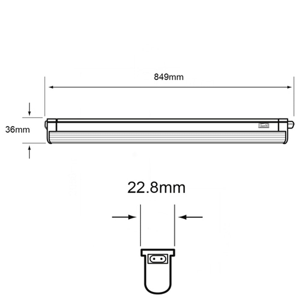 KIT DE 2 PIEZAS DE LAMPARA LINEAL LED TECNOLITE PEKIN VII PARA SOBREPONER 14W LUZ BLANCA NEUTRA