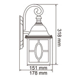 KIT DE 2 PIEZAS DE FAROL DE EXTERIOR POZNA TECNOLITE PARA SOBREPONER 20W BASE E27
