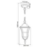 KIT DE 2 PIEZAS DE FAROL DE EXTERIOR PARA SUSPENDER RONDA I TECNOLITE 26W BASE E27