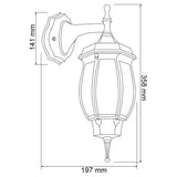 KIT DE 3 PIEZAS DE FAROL DE EXTERIOR SALERMO I TECNOLITE PARED ARBOTANTE 60W IP44 BASE E27 NEGRO