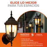 KIT DE 3 PIEZAS DE FAROL DE EXTERIOR SALERMO TECNOLITE PARED ARBOTANTE 60W IP44 BASE E27 NEGRO