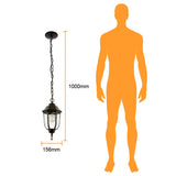 KIT DE 3 PIEZAS DE FAROL DE EXTERIOR PARA SUSPENDER SANTIAGO TECNOLITE 26W BASE E27