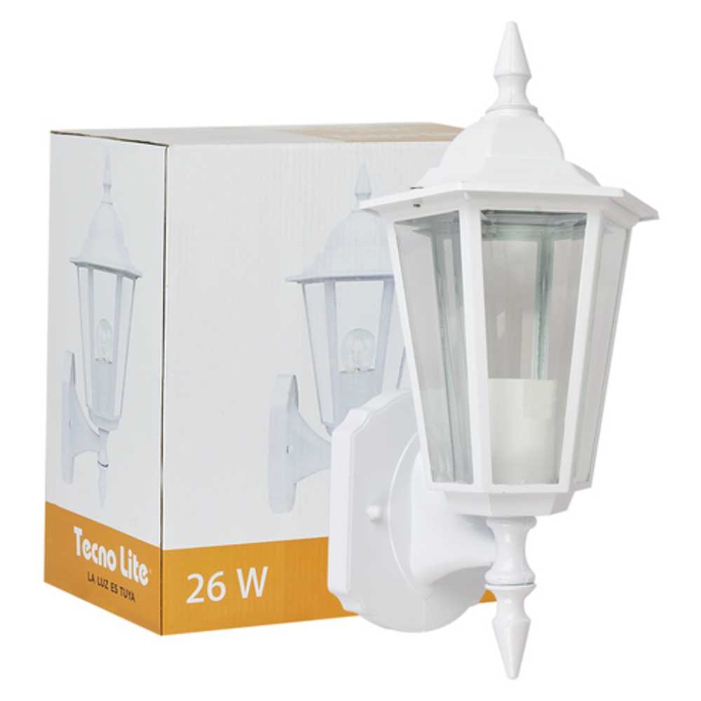 KIT DE 3 PIEZAS DE FAROL DE EXTERIOR SAN REMO TECNOLITE PARA SOBREPONER 26W BASE E27 BLANCO