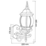 KIT DE 2 PIEZAS DE FAROL DE EXTERIOR SIENA TECNOLITE PARA SOBREPONER 26W BASE E27 NEGRO