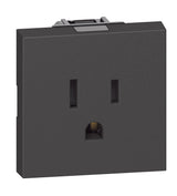 TOMACORRIENTE SENCILLA 2P+T CON PROTECCION INFANTIL COLOR NEGRO 2 MODULO 15A 127-277V MCA LIVING NOW