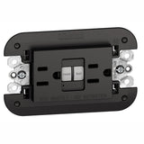 TOMACORRIENTE DUPLEX ICFT 15A 127V CON AUTOPRUEBA Y PROTECCION INFANTIL INCLUYE CHASIS NEGRO MCA LIVING NOW