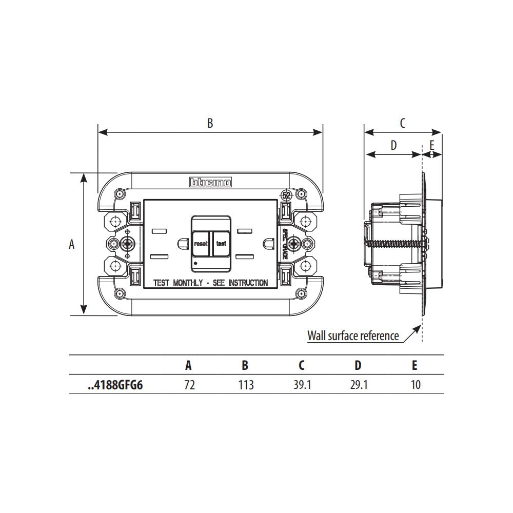 TOMACORRIENTE DUPLEX ICFT 15A 127V CON AUTOPRUEBA Y PROTECCION INFANTIL INCLUYE CHASIS NEGRO MCA LIVING NOW