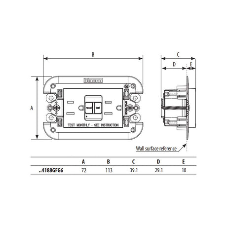 TOMACORRIENTE DUPLEX ICFT 15A 127V CON AUTOPRUEBA Y PROTECCION INFANTIL INCLUYE CHASIS NEGRO MCA LIVING NOW