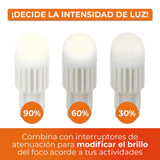 KIT DE 8 PIEZAS DE FOCO LED TECNOLITE TIPO AMPOLLETA ATENUABLE 3W LUZ SUAVE CÁLIDA BASE G9 *** OFRECER LED-G9/BC ***