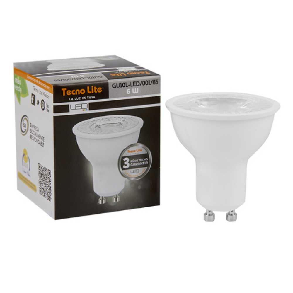 KIT DE 28 PIEZAS DE FOCO LED TECNOLITE 6W LUZ DE DIA BASE GU10