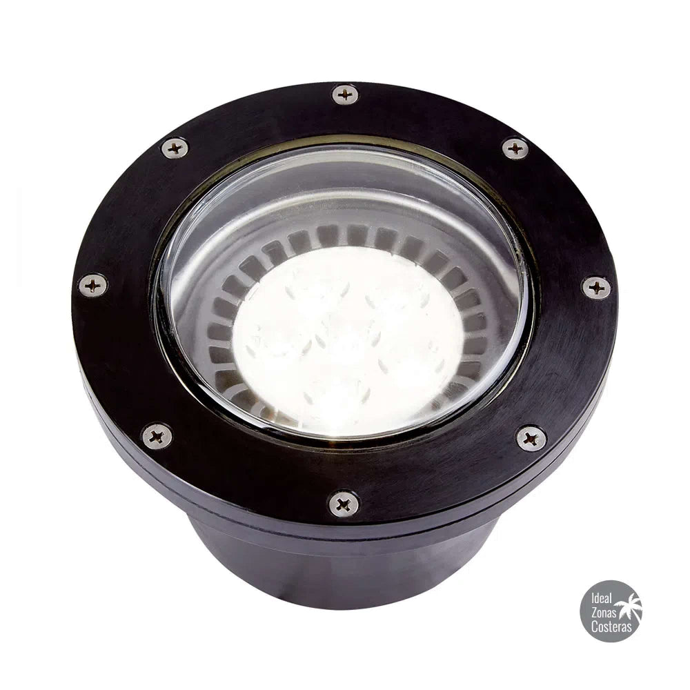 KIT DE 2 LAMPARAS DE EXTERIOR LED MODELO CUENCA PARA EMPOTRAR EN PISO 50W IP65 BASE G53 NO INCLUYE FOCO COLOR NEGRO TECNOLITE