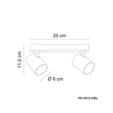 KIT DE 2 LUMINARIOS 2 LUCES PARA SOBREPONER EN TECHO DIRIGIBLE 70W 100-240 VOLTS BASE GU10 COLOR BLANCO CALUX