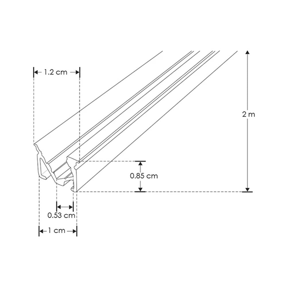 KIT DE 2 CONJUNTOS CON PERFIL RECTANGULAR DE ALUMINIO 2M MICA DIFUSA 2 MTS Y  2 TAPAS LATERALES IP20 EN COLOR NEGRO ILUMILEDS