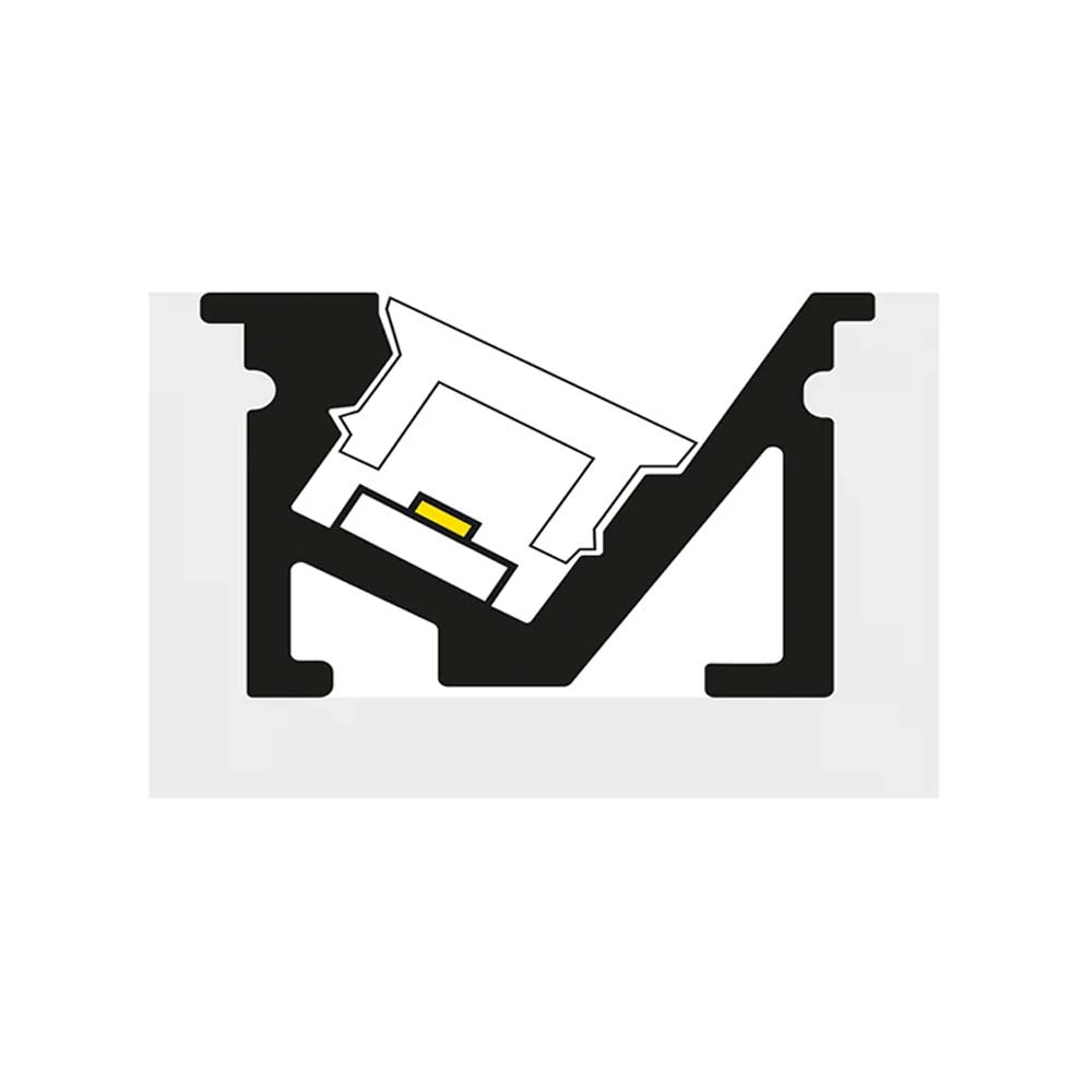 KIT DE 2 CONJUNTOS CON PERFIL RECTANGULAR DE ALUMINIO 2M MICA DIFUSA 2 MTS Y  2 TAPAS LATERALES IP20 EN COLOR NEGRO ILUMILEDS