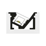 KIT DE 2 CONJUNTOS CON PERFIL RECTANGULAR DE ALUMINIO 2M MICA DIFUSA 2 MTS Y  2 TAPAS LATERALES IP20 EN COLOR NEGRO ILUMILEDS