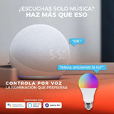 PAQUETE DE 3 FOCOS LED INTELIGENTES A19 WIFI 8 W LUZ RGB + BLANCA BASE E27 COMPATIBLE CON APP MOVIL Y ASISTENTES DE VOZ