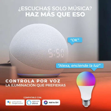 PAQUETE DE 3 FOCOS LED INTELIGENTES A19 WIFI 8 W LUZ RGB + BLANCA BASE E27 COMPATIBLE CON APP MOVIL Y ASISTENTES DE VOZ