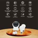 KIT CONTROL BÁSICO TECNOLITE CONTROL BÁSICO UN CÁMARA DOS FOCOS LED CON LUZ RGB Y BLANCA DOS ENCHUFES COMPATIBLE CON APP MÓVIL Y ASISTENTES DE VOZ ***TECNOLITE HAE***