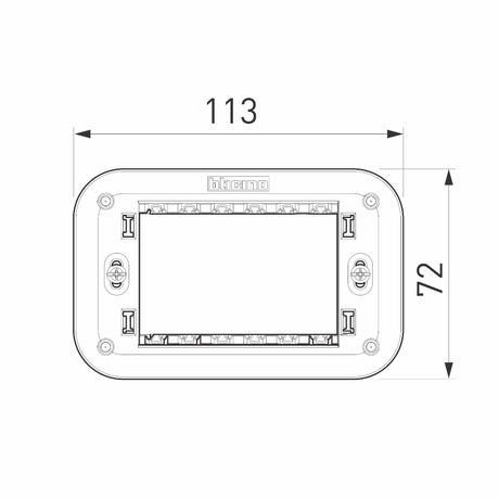 KIT DE 13  SOPORTES 3 MODULOS CON TORNILLOS LINEA LIVING NOW COLOR NEGRO LEGRAND