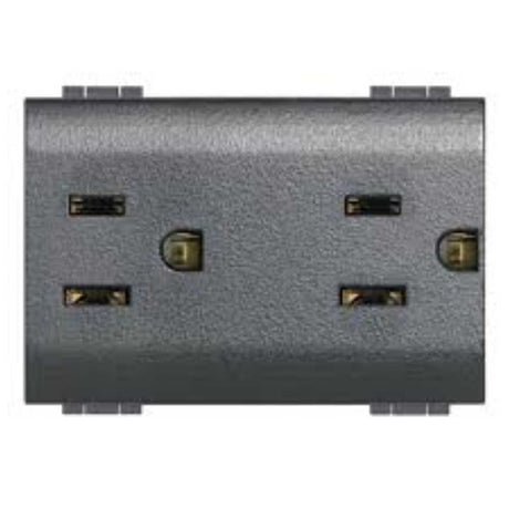 KIT DE 4 TOMACORRIENTE DUPLEX 2 POLOS + TIERRA 3 MODULOS 15 AMPERES 127-277 VOLTS NEGRO LINEA LIVING Y LIGHT LEGRAND
